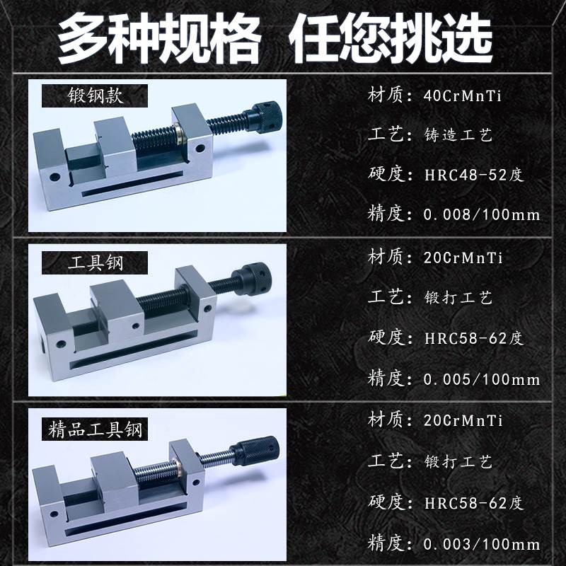 密角口钳磨床手j动小型夹具角平式直固虎钳台钳QGG23456 五金/工具 台虎钳 原图主图