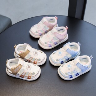 夏季一岁男宝宝凉鞋女软底1一2岁婴儿学步鞋婴幼儿鞋防滑镂空透气