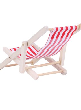 1PC Wooden Lounge Chair Striped for 1/12 Dollhouse Miniature