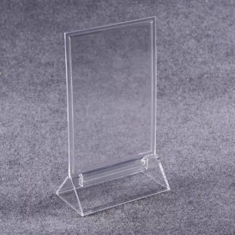 速发20个装 A6台签展示牌台卡双面透明餐牌A4三角形底座桌签牌台
