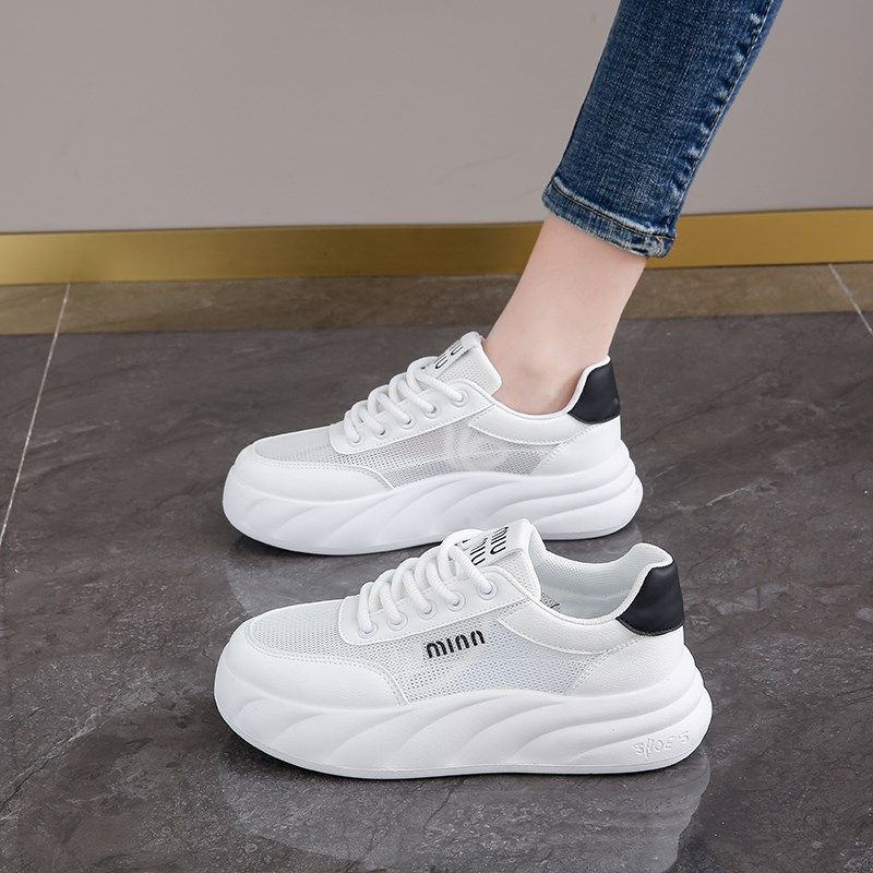 踩屎感网面小白鞋女2024新款夏季爆款百搭镂空透气板鞋轻便运动鞋,女鞋,网面鞋,淘宝优惠券,粉丝福利购,淘宝优惠卷