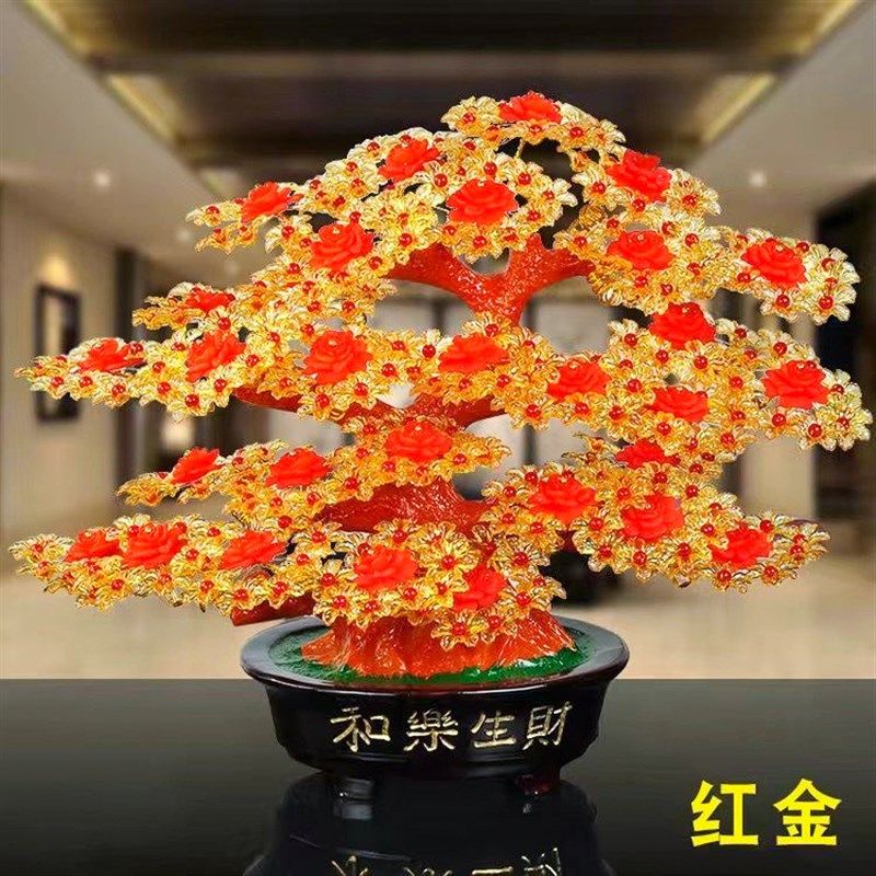 手工DIY串珠发财树摆件材料包散珠客厅家居装饰品招Y财工艺品摆饰