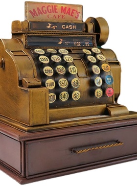 怀旧老式物件复h古道具收款机台球厅开业铁艺饭店吧台摆件礼品装
