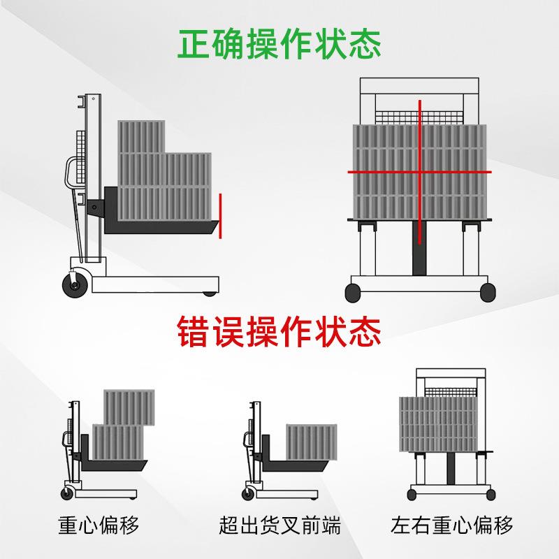 新品手动液压堆高机堆高车半电动手推升高地牛堆朵装卸托.盘升降