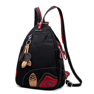 网红时尚胸包2021新款小众防水牛津布双肩包女潮百搭防盗尼龙背包