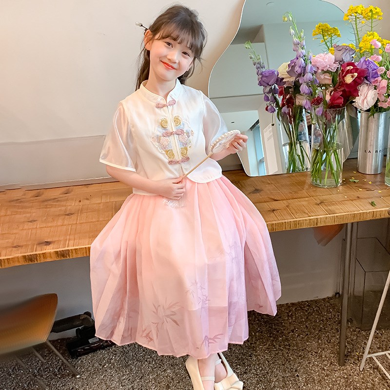 女童夏装连衣裙2025新款洋气汉服裙子儿童装夏季时髦公主裙套装