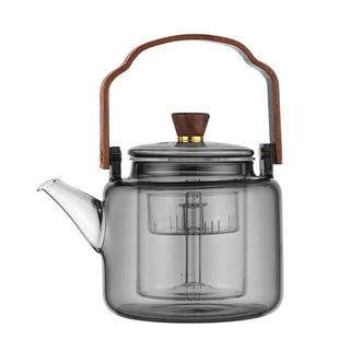 玻璃提梁壶明火围炉煮茶壶黑晶炉煮茶器烧水泡茶蒸汽煮茶壶耐高温