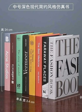 速发样板间摆件i办公室书柜轻奢装饰品书房现代道具书书架假书书