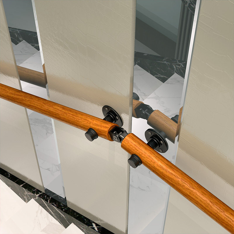 现货速发欧式靠墙楼梯扶手实木别墅阁楼室内老人儿童木扶梯家用走