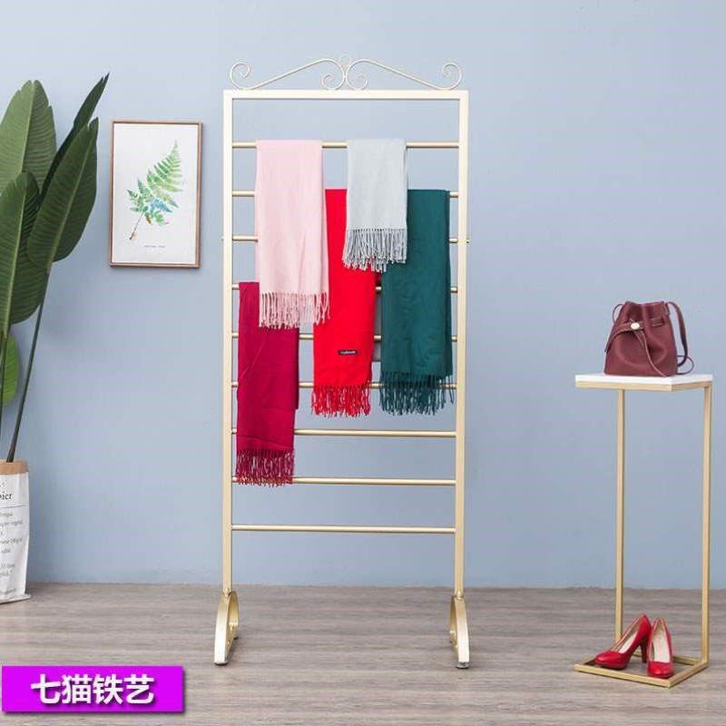 丝带花店彩带架包装纸架样布样展示围巾落地式收纳带架子丝巾
