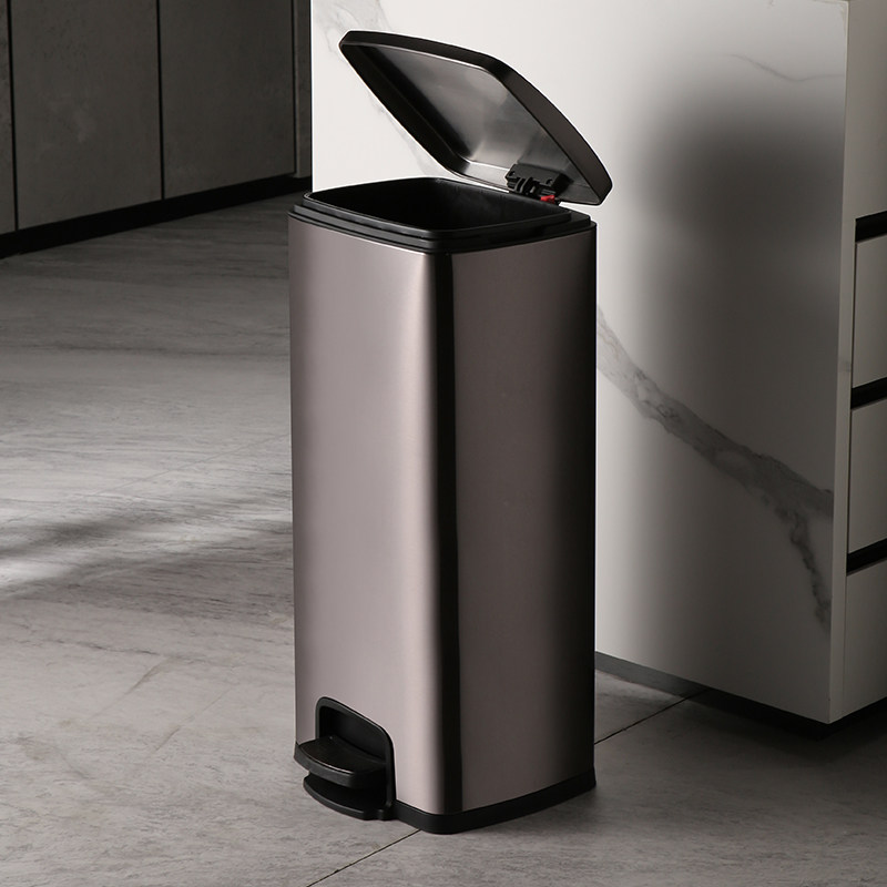 带盖子不锈钢垃圾桶脚踩商用厨房酒店饭厅脚踏大容量化妆室厕所