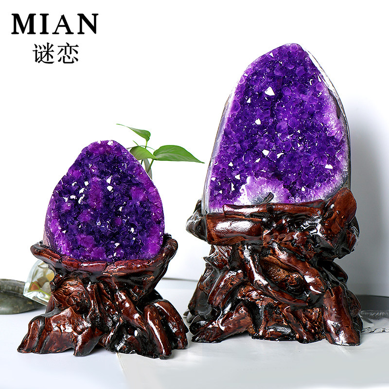 高品天然紫水晶摆件原矿紫水洞紫水晶簇家居玄关摆件开业新居送礼