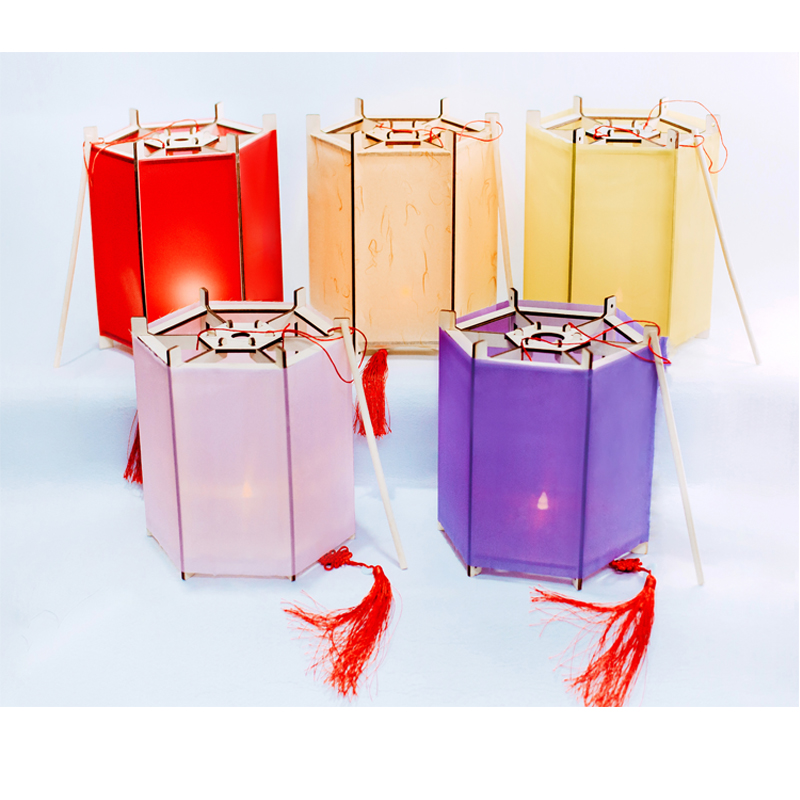 防水diy六角灯笼m材料 新年手工自制传统宫灯亲子活动自己制作花