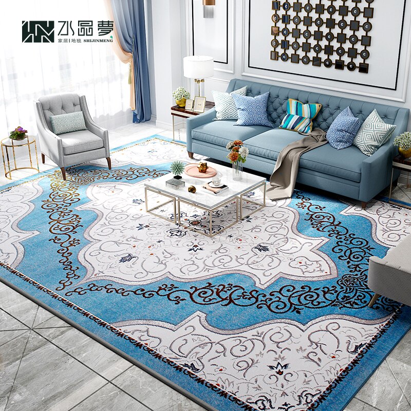 直销水晶梦 欧式轻奢客厅地w毯 现代简约美式沙发茶几垫卧室大面