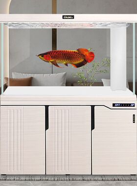 大型鱼缸客厅水族箱底滤家用生态免换水落地过滤白玻璃屏风隔断