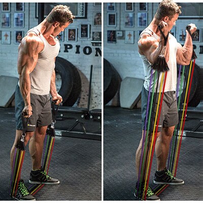 速发Resistance Band Set Yoga Fitness Rubber Loop Gym for Pil