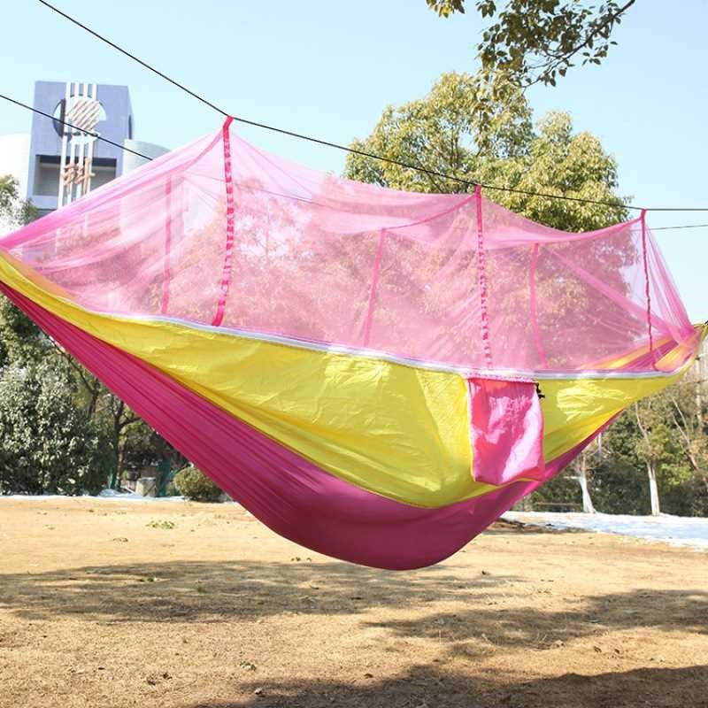 带蚊帐吊床户外夏季双人掉床大人野营野外防侧翻防蚊秋千家用摇床