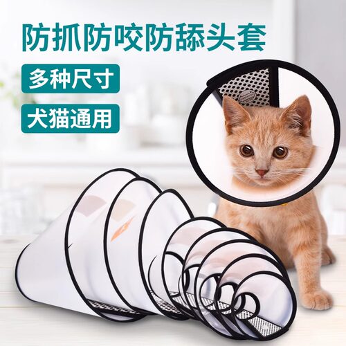 新品伊丽莎白圈狗狗m猫咪项圈头套防舔防水耻辱圈绝育利莉沙白猫