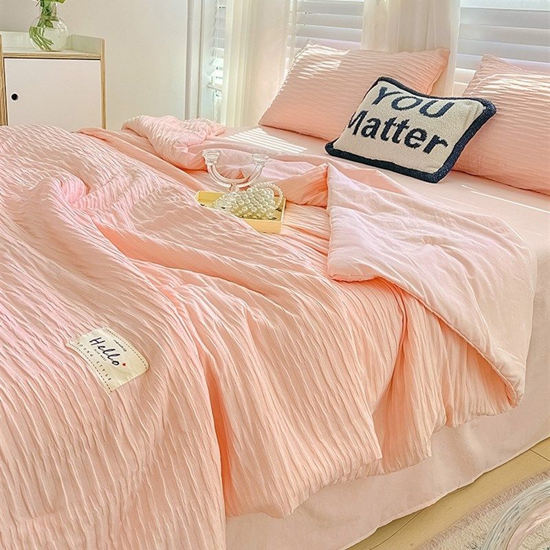 泡泡纱全棉水洗棉薄被夏被纯棉夏凉被四件套空调被夏季可机洗被子,床上用品,学生床品套件,淘宝优惠券,粉丝福利购,淘宝优惠卷