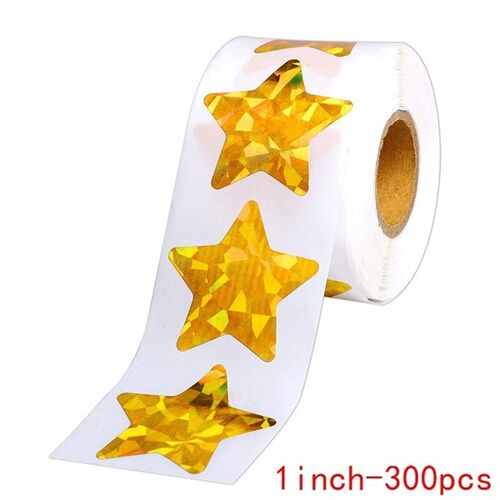 小众高货Holographic Gold Star Stickers for Kids Reward 100-5