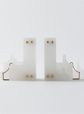 新中式建筑书挡摆件书靠创意书立摆设办公样板房书房书柜软装饰品