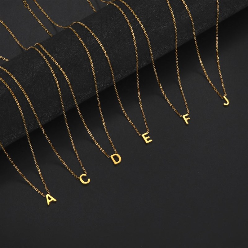 速发Cazador Minimalist Initial AZ Letter Necklace for Women-封面