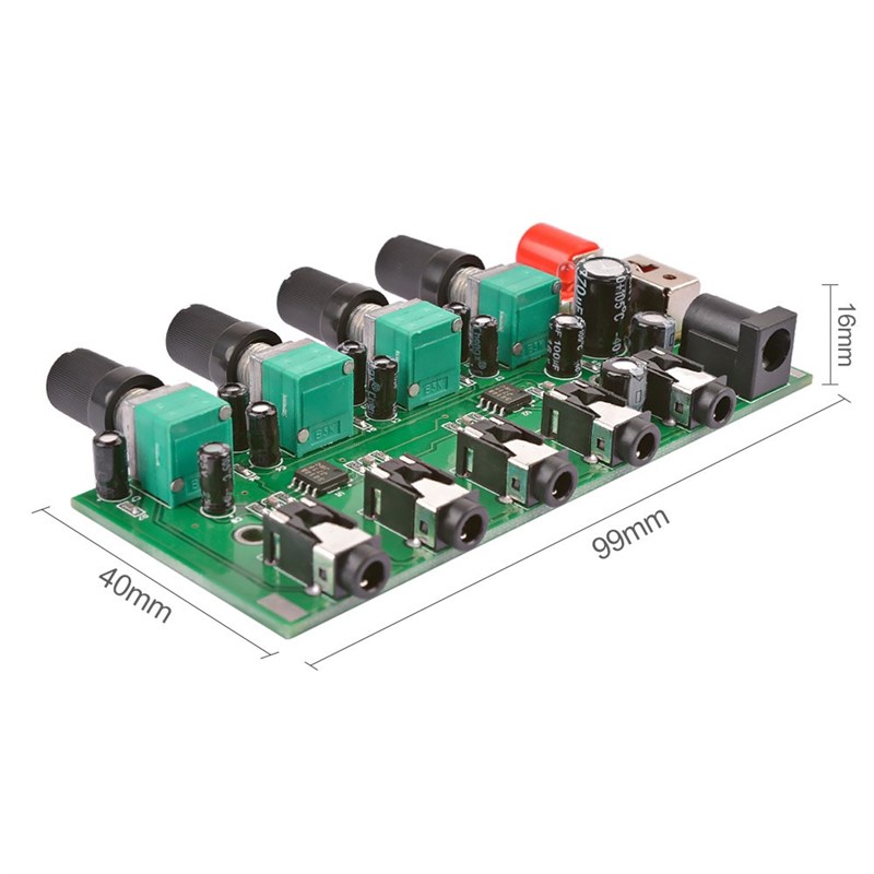 4 Ways Stereo Audio Mixer Board Drive headphone amplifier Mi
