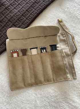 PAPI新款简约帆布表带收纳包iwatch旅行多功能数码配件收纳整理袋