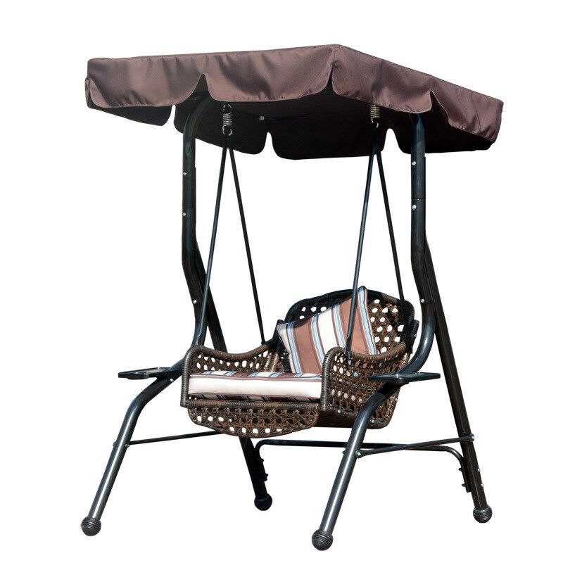 定制户外荡秋千椅庭院花园吊椅室外阳台铁艺千秋S吊床双人摇椅藤