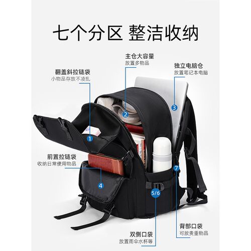 背包男士旅行包大容量2024新款书包男大学生登山旅游双肩包女电脑