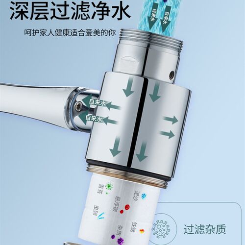 IZ4A过滤机械j臂万向水龙头延伸起泡器水嘴可旋转净水美肤洗漱防