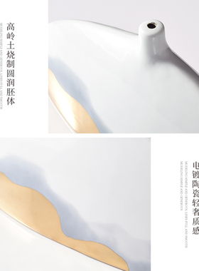 轻奢新中式摆件高端别墅软t装饰品样板间书房茶室茶壶托盘套装摆