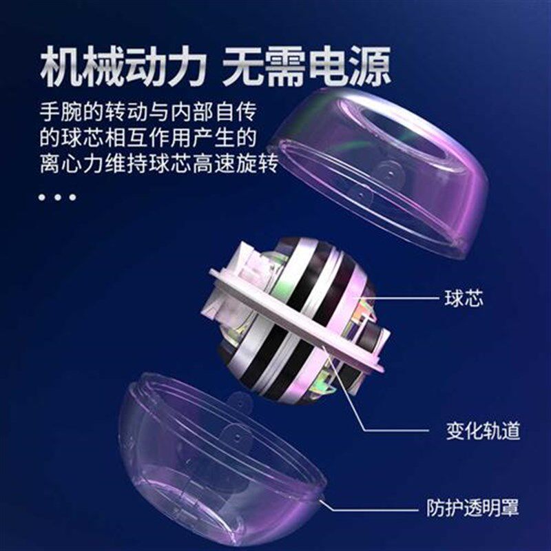 铁人体育腕力球自启动带灯发光握力球臂力球器减压离心球握力器