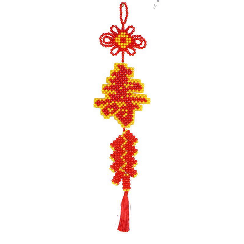 串珠 鞭炮 福字 家字o 中国结 大挂件 diy手工 编织 材料包 礼品