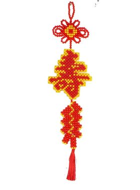 串珠 鞭炮 福字 家字 p中国结 大挂件 DIY手工 编织 材料包 礼品
