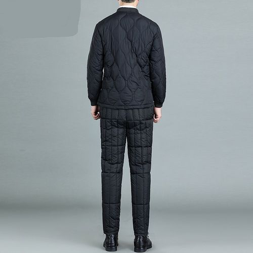 中老年男装羽绒服内里套装加厚保暖内衣两件套棉衣棉裤老人爸爸装