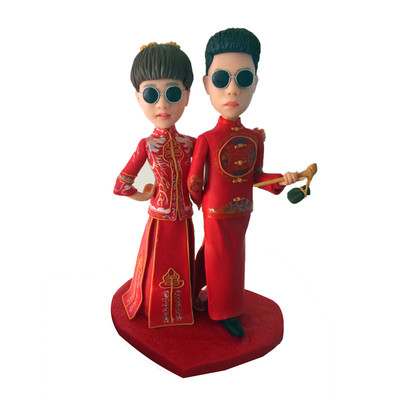 软陶人偶公仔定制真人娃娃捏小泥人结婚礼物泥塑陶艺卡通肖像蜡像