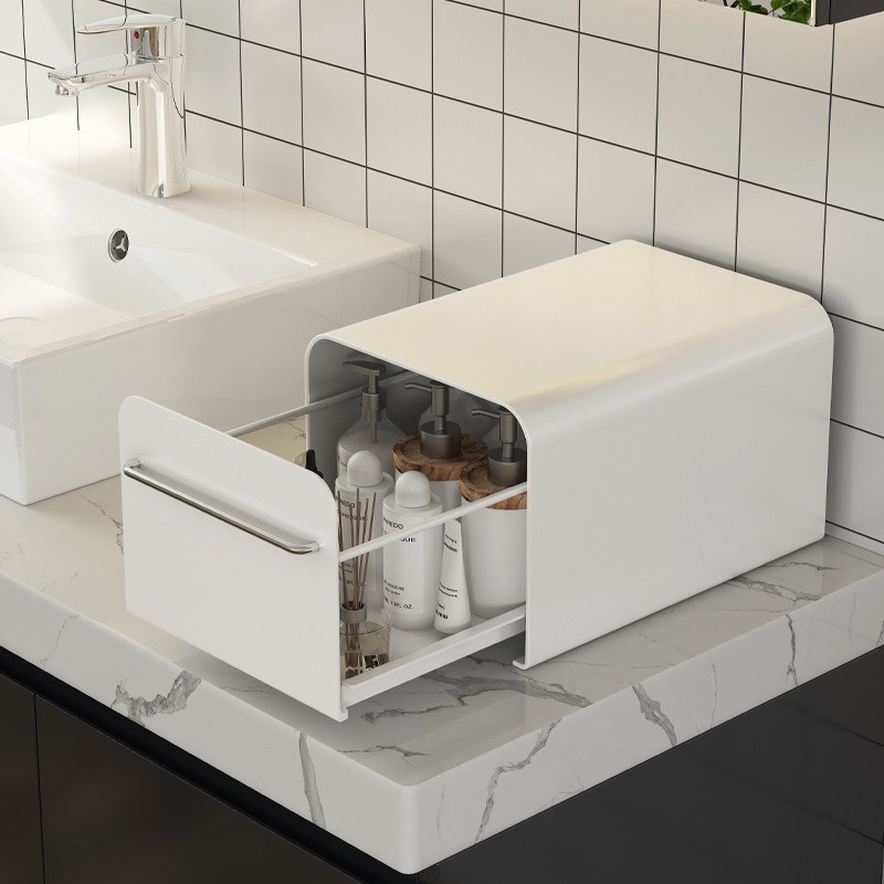 防尘化妆品收纳j盒高级感抽屉式桌面上置物架大容量护肤品收纳柜