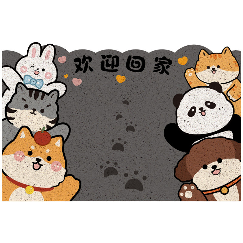 卡通入户门地垫进门丝圈脚垫家用门口玄关刮泥蹭土耐脏可裁剪地毯,居家布艺,入户地垫,淘宝优惠券,粉丝福利购,淘宝优惠卷