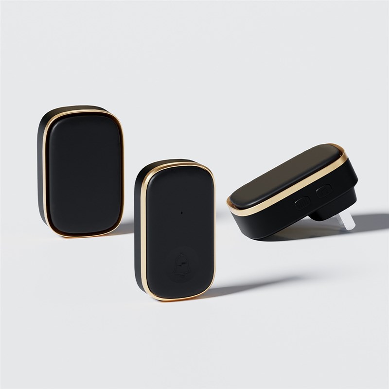 优雅黑C836智能门铃 即插即用无线家用音乐呼叫器一拖二无线门铃