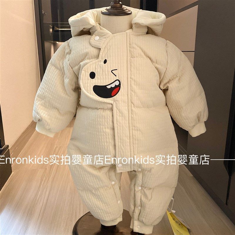 卡通婴儿连体羽绒服新生儿冬季外出抱衣男女宝宝冬装X保暖加厚爬,童装/婴儿装/亲子装,连身衣/爬服/哈衣,淘宝优惠券,粉丝福利购,淘宝优惠卷