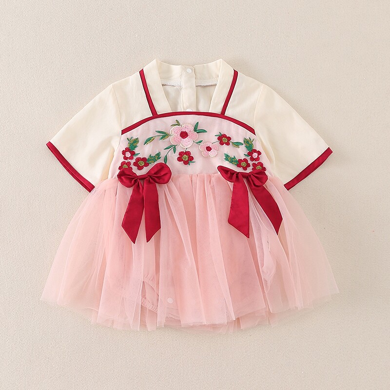 速发新生婴儿夏季超仙纱裙宝宝A类外出服十点伴夏款汉服中国风连