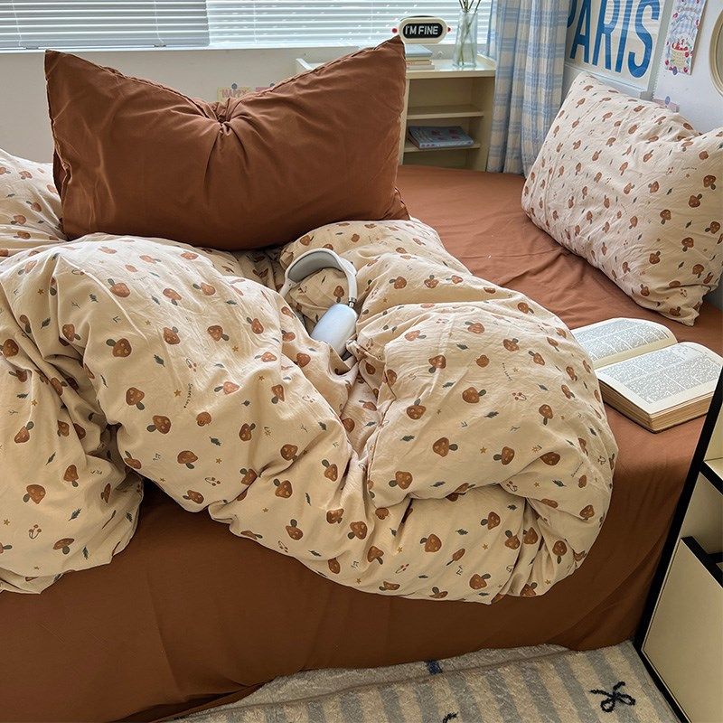 A类床上四件套全棉2024新款床单被套被罩床品学生宿舍三件套4,床上用品,学生床品套件,淘宝优惠券,粉丝福利购,淘宝优惠卷