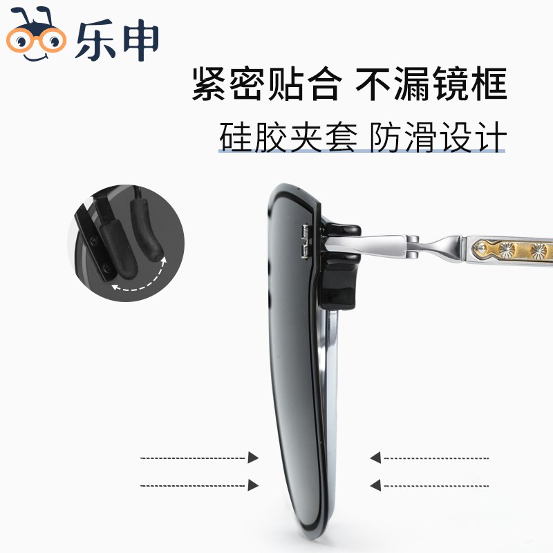 近视镜方形墨镜夹片男款带偏光镜片可配度数开车外配太阳眼镜
