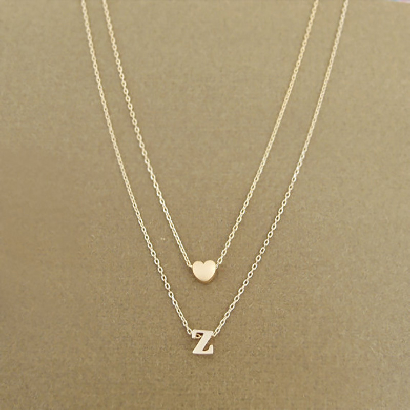 速发Women's fashion Simple 26 letters pendant necklace