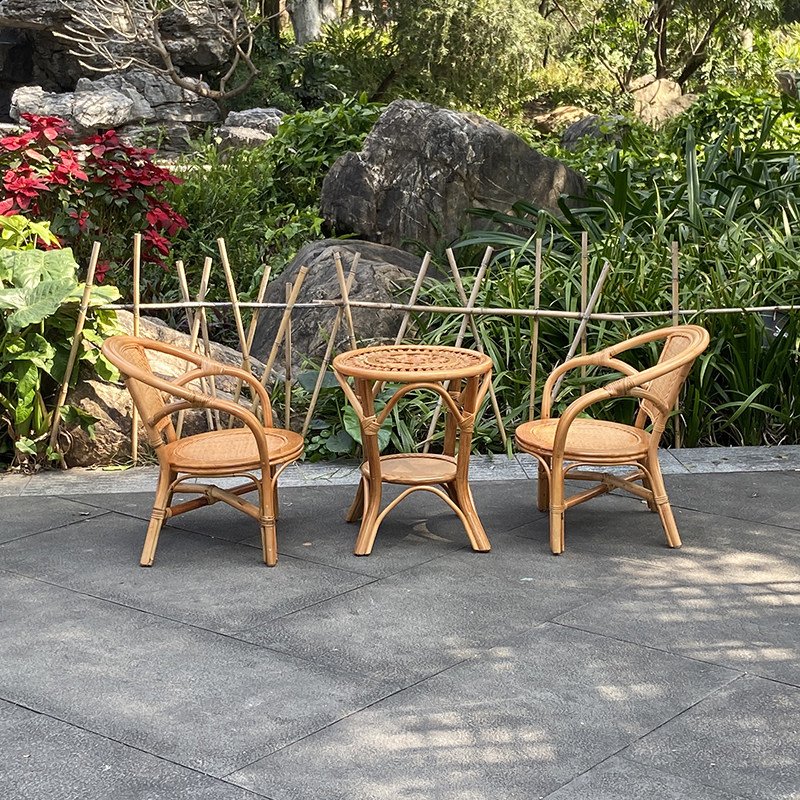 天然纯色系真藤椅三件套阳台小桌椅网红茶几藤编休闲庭院小圆桌椅,住宅家具,桌椅套件,淘宝优惠券,粉丝福利购,淘宝优惠卷