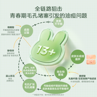 兔头妈妈少年酵母精粹水乳补v水修护舒缓学生青春期男童女孩13以