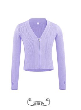 秋冬儿童舞蹈服女童跳舞外套芭蕾长袖练功服拉丁中腰V领套头毛衣