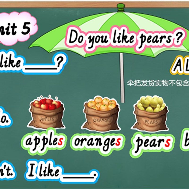 pep人教小学英语三年级下册unit5水h果单词卡片教师教具公开课板