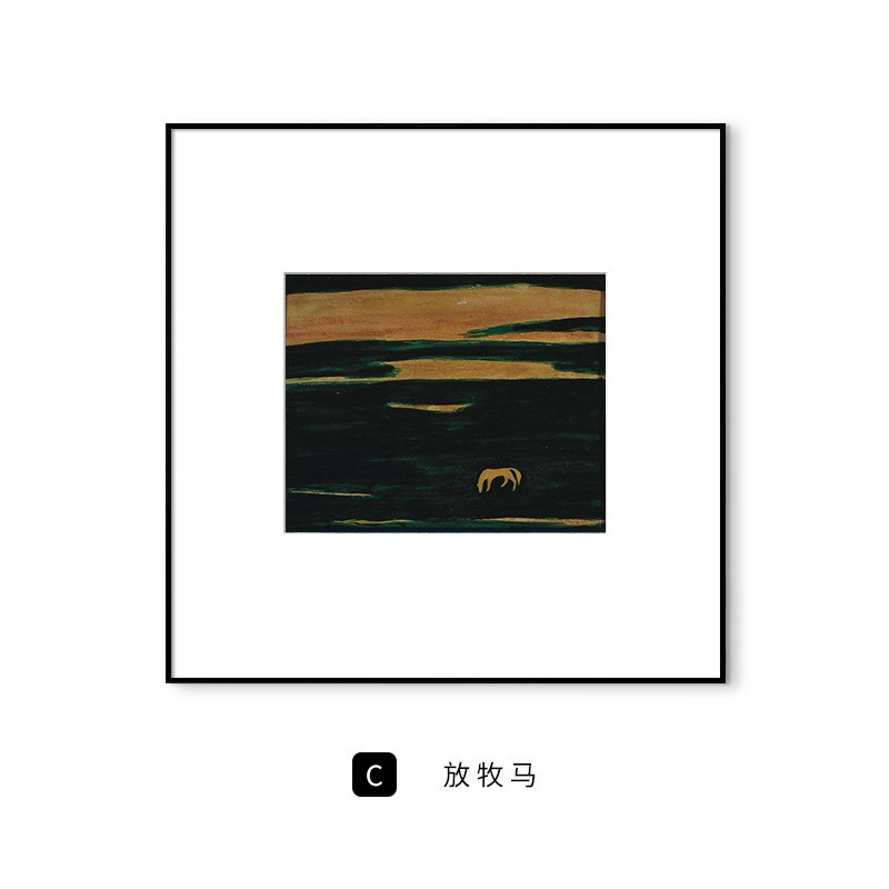 常玉 动物系列新中式客厅装饰画复古简约书房壁画沙发背景餐厅画图片